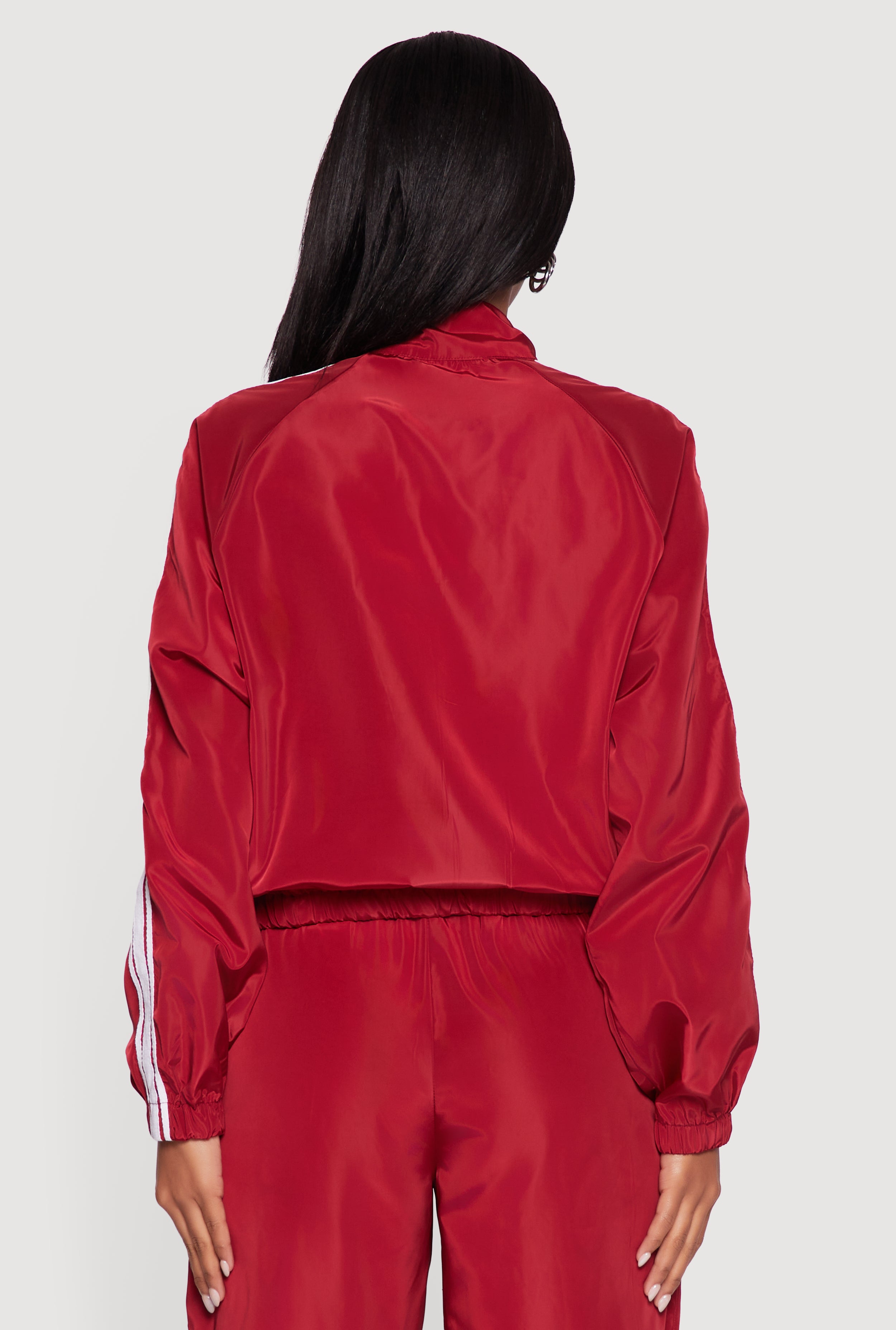 Almost Famous Mock Neck Zip Front Track Jacket